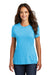 District DM130L Womens Perfect Tri Short Sleeve Crewneck T-Shirt Turquoise Blue Frost Front