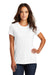 District DM130L Womens Perfect Tri Short Sleeve Crewneck T-Shirt White Front