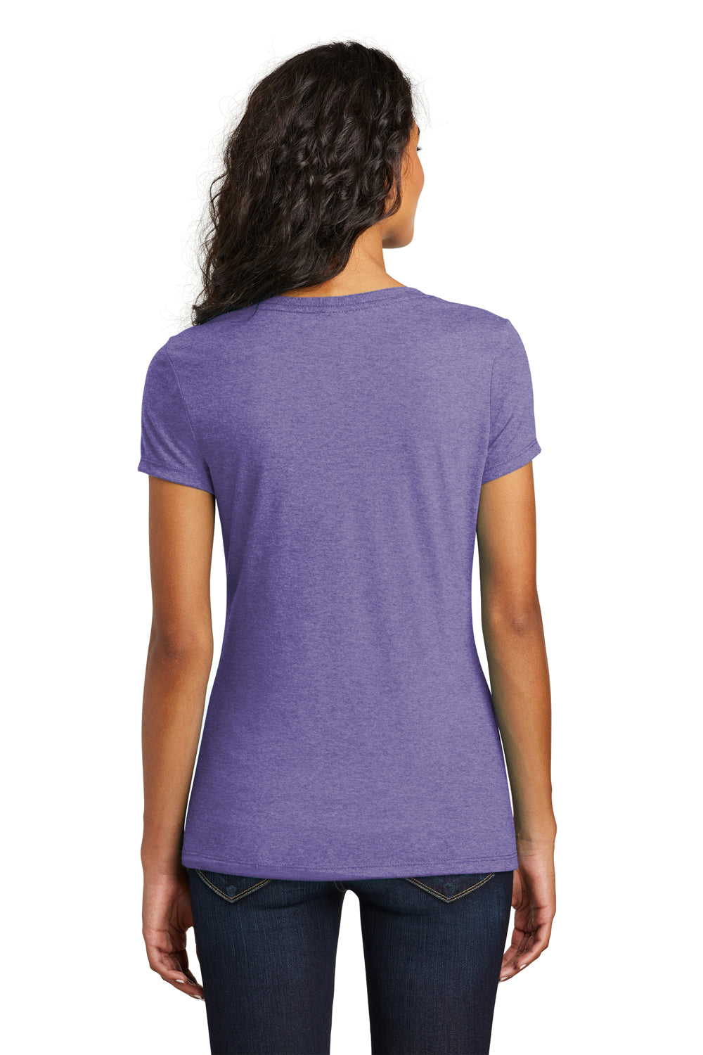 District DM1350L Womens Perfect Tri Short Sleeve V-Neck T-Shirt Purple Frost Back