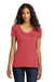 District DM1350L Womens Perfect Tri Short Sleeve V-Neck T-Shirt Red Frost Front
