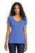 District DM1350L Womens Perfect Tri Short Sleeve V-Neck T-Shirt Royal Blue Frost Front