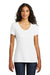 District DM1350L Womens Perfect Tri Short Sleeve V-Neck T-Shirt White Front