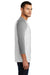 District DM136 Mens Perfect Tri 3/4 Sleeve Crewneck T-Shirt White/Grey Frost Side