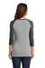 District DM136L Womens Perfect Tri 3/4 Sleeve Crewneck T-Shirt Grey Frost/Black Back