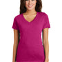 District Womens Super Slub Short Sleeve V-Neck T-Shirt - Azalea Pink - Closeout