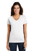 District DM3501 Womens Super Slub Short Sleeve V-Neck T-Shirt White Front