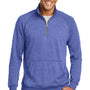 District Mens Fleece 1/4 Zip Sweatshirt - Heather Deep Royal Blue