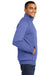 District DM392 Mens Fleece 1/4 Zip Sweatshirt Heather Royal Blue Side