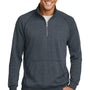 District Mens Fleece 1/4 Zip Sweatshirt - Heather Navy Blue