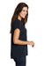 District DM412 Womens Drapey Dolman Short Sleeve Scoop Neck T-Shirt Navy Blue Side
