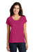 District DM412 Womens Drapey Dolman Short Sleeve Scoop Neck T-Shirt Azalea Pink Front