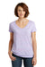 District DM465 Womens Cosmic Short Sleeve V-Neck T-Shirt White/Pink Front