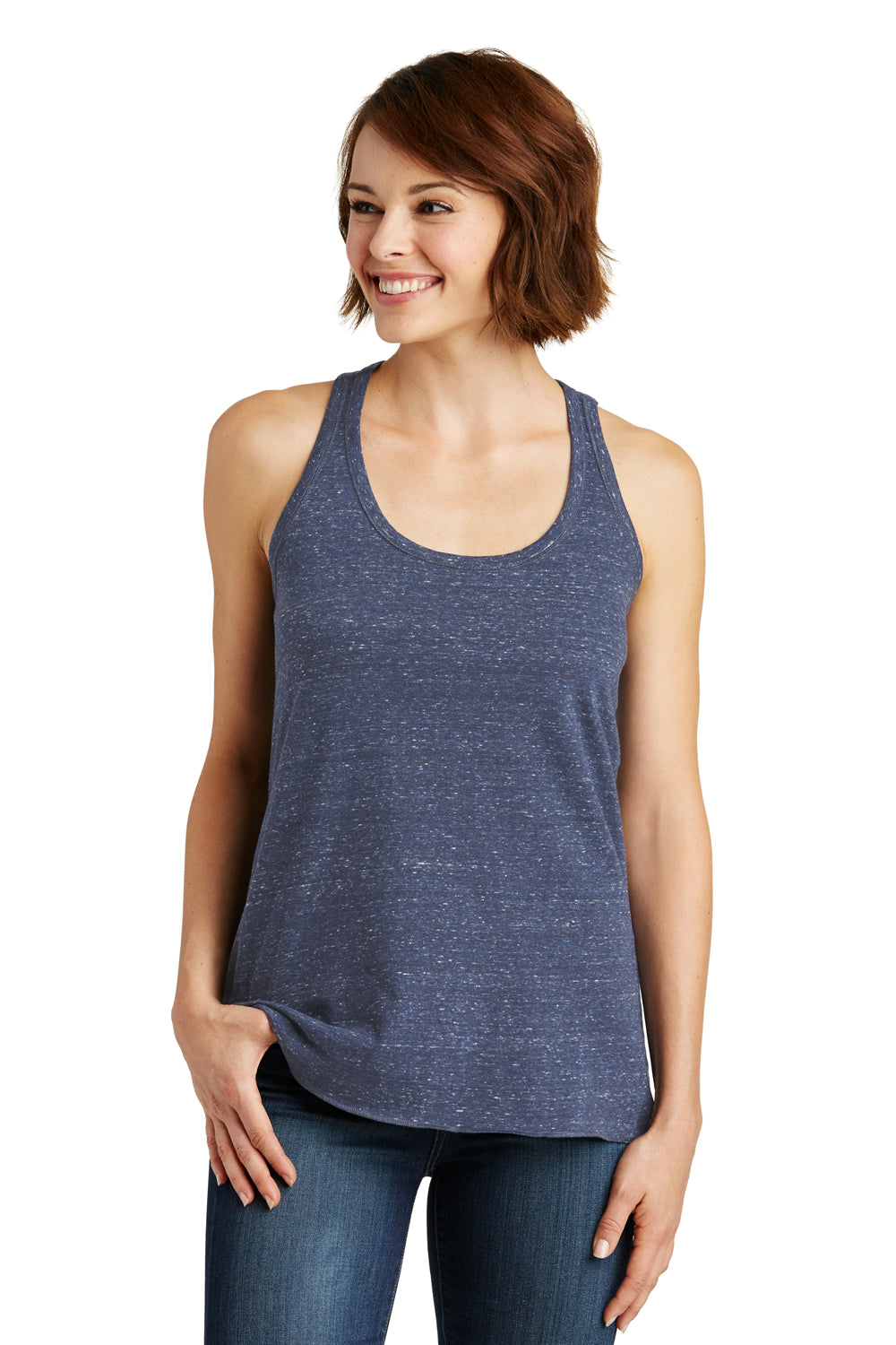 District DM466 Womens Cosmic Tank Top Navy Blue/Royal Blue Front