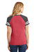 District DM476 Womens Game Short Sleeve V-Neck T-Shirt Heather Red/Charcoal Grey Back