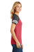 District DM476 Womens Game Short Sleeve V-Neck T-Shirt Heather Red/Charcoal Grey Side