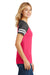 District DM476 Womens Game Short Sleeve V-Neck T-Shirt Heather Pink/Charcoal Grey Side