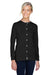 Devon & Jones DP181W Womens Perfect Fit Ribbon Cardigan Sweater Black Front