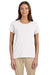 Devon & Jones DP182W Womens Perfect Fit Short Sleeve Crewneck T-Shirt White Front