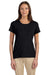 Devon & Jones DP182W Womens Perfect Fit Short Sleeve Crewneck T-Shirt Black Front
