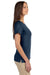 Devon & Jones DP182W Womens Perfect Fit Short Sleeve Crewneck T-Shirt Navy Blue Side