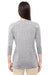 Devon & Jones DP184W Womens Perfect Fit 3/4 Sleeve V-Neck T-Shirt Heather Grey Back