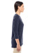 Devon & Jones DP184W Womens Perfect Fit 3/4 Sleeve V-Neck T-Shirt Navy Blue Side