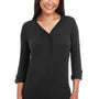 Devon & Jones Womens Perfect Fit Long Sleeve V-Neck T-Shirt - Black