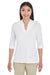 Devon & Jones DP188W Womens Perfect Fit 3/4 Sleeve Polo Shirt White Front