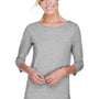 Devon & Jones Womens Perfect Fit 3/4 Sleeve Wide Neck T-Shirt - Heather Grey - Closeout