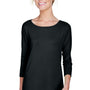 Devon & Jones Womens Perfect Fit 3/4 Sleeve Wide Neck T-Shirt - Black - Closeout