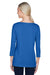 Devon & Jones DP192W Womens Perfect Fit 3/4 Sleeve Wide Neck T-Shirt French Blue Back