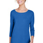 Devon & Jones Womens Perfect Fit 3/4 Sleeve Wide Neck T-Shirt - French Blue - Closeout
