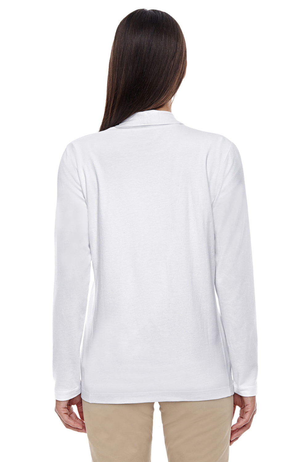 Devon & Jones DP462W Womens Perfect Fit Cardigan Sweater White Back