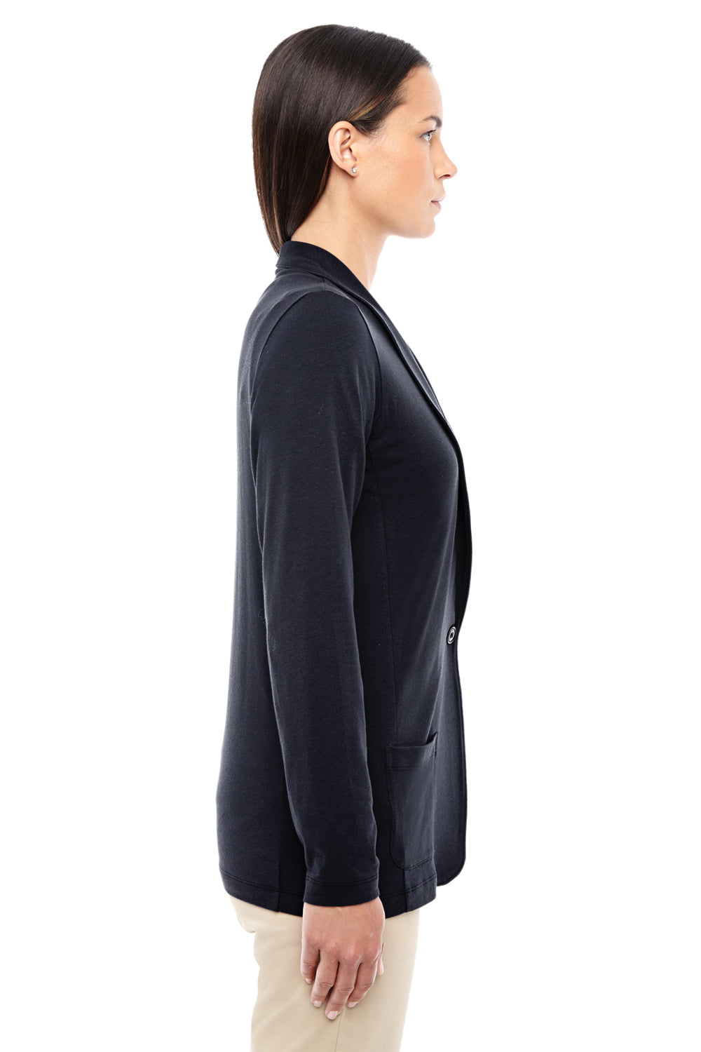 Devon & Jones DP462W Womens Perfect Fit Cardigan Sweater Black Side