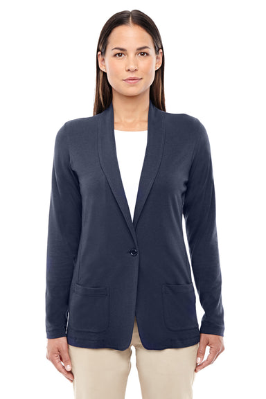 Devon & Jones DP462W Womens Perfect Fit Cardigan Sweater Navy Blue Front