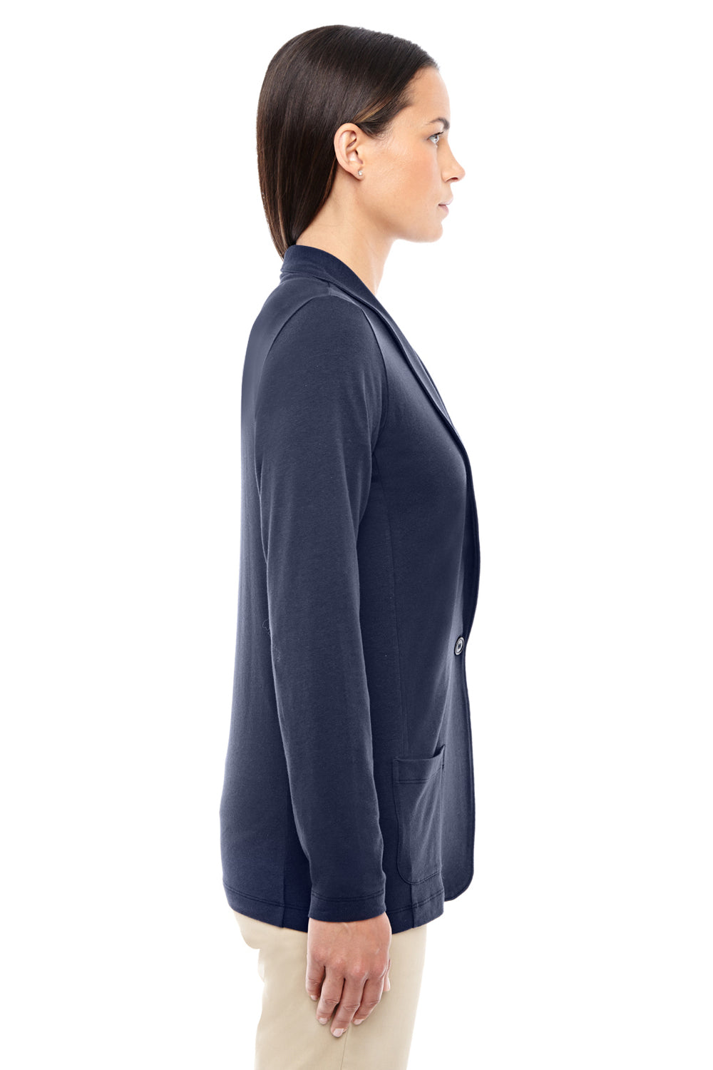 Devon & Jones DP462W Womens Perfect Fit Cardigan Sweater Navy Blue Side