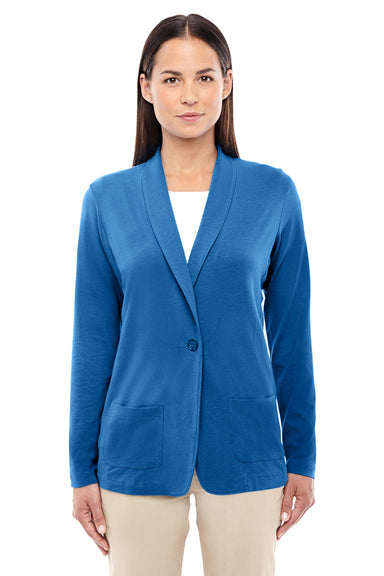 Devon & Jones DP462W Womens Perfect Fit Cardigan Sweater French Blue Front