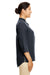 Devon & Jones DP611W Womens Perfect Fit Short Sleeve 1/4 Zip Crepe Tunic Black Side
