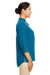 Devon & Jones DP611W Womens Perfect Fit Short Sleeve 1/4 Zip Crepe Tunic Teal Blue Side