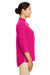 Devon & Jones DP611W Womens Perfect Fit Short Sleeve 1/4 Zip Crepe Tunic Crown Raspberry Pink SIde