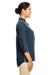 Devon & Jones DP611W Womens Perfect Fit Short Sleeve 1/4 Zip Crepe Tunic Navy Blue Side