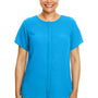 Devon & Jones Womens Perfect Fit Short Sleeve Blouse - Ocean Blue