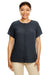 Devon & Jones DP612W Womens Perfect Fit Short Sleeve Blouse Black Front