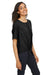 Devon & Jones DP617W Womens Perfect Fit Tie Front Short Sleeve Blouse Black 3Q