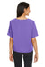 Devon & Jones DP617W Womens Perfect Fit Tie Front Short Sleeve Blouse Grape Purple Back