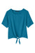 Devon & Jones DP617W Womens Perfect Fit Tie Front Short Sleeve Blouse Dark Teal Blue Flat Front