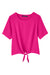 Devon & Jones DP617W Womens Perfect Fit Tie Front Short Sleeve Blouse Crown Raspberry Pink Flat Front