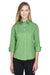 Devon & Jones DP625W Womens Perfect Fit 3/4 Sleeve Button Down Shirt Lime Green Front