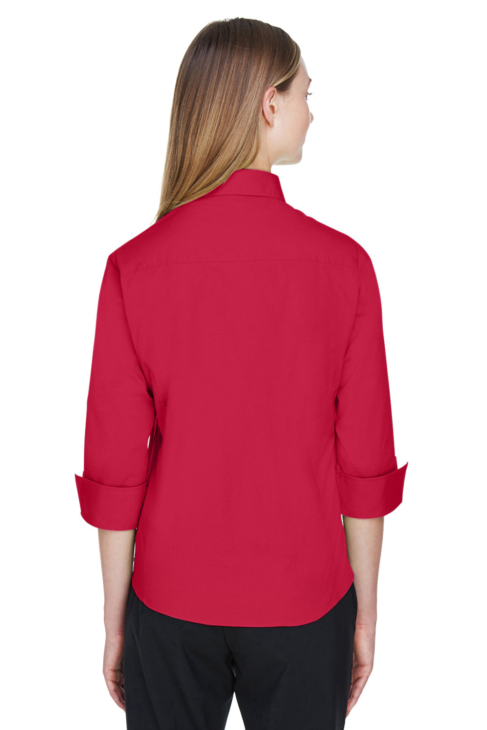 Devon & Jones DP625W Womens Perfect Fit 3/4 Sleeve Button Down Shirt Red Back