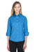 Devon & Jones DP625W Womens Perfect Fit 3/4 Sleeve Button Down Shirt French Blue Front